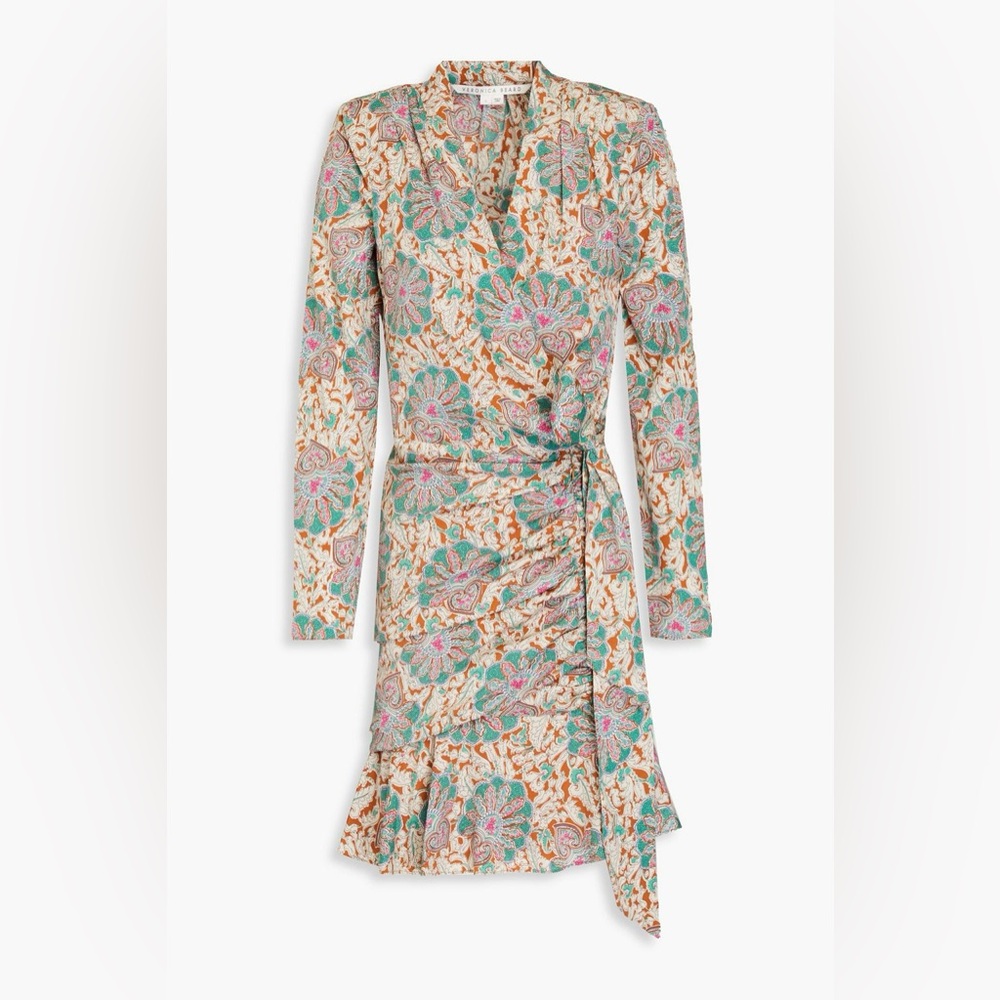 NWT $698 Veronica Beard Agatha Silk-blend Wrap Dress